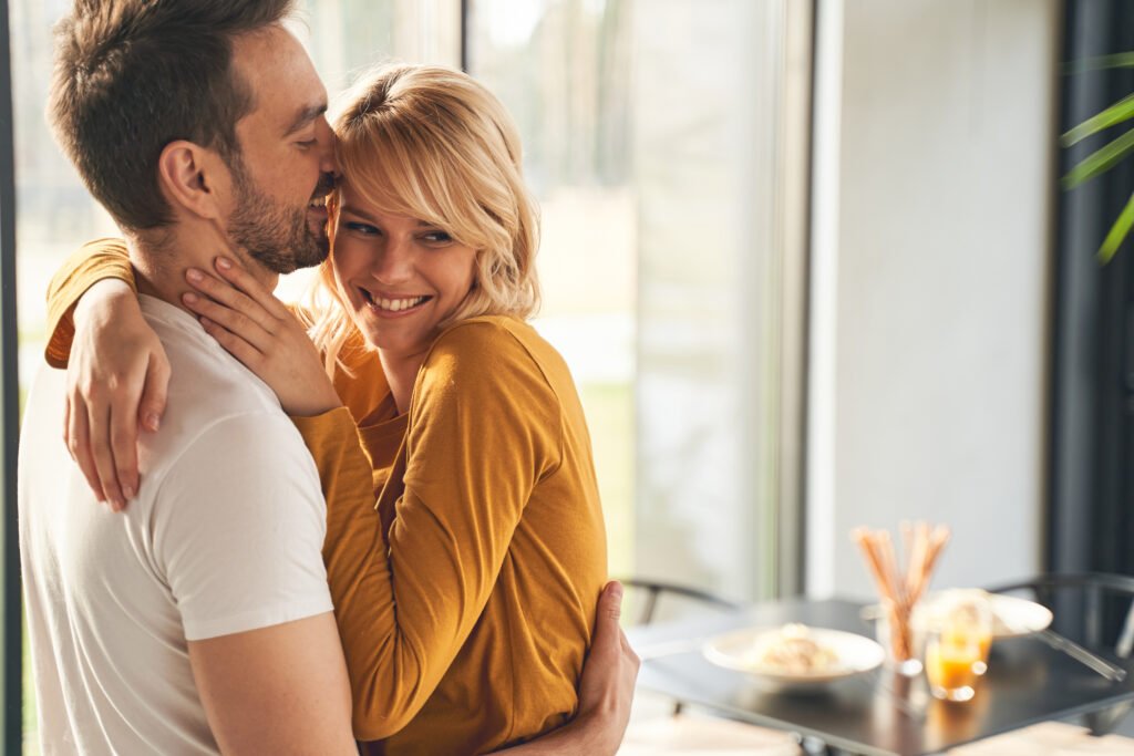 Marriage strengthened through emotional intimacy and daily affection between a loving couple